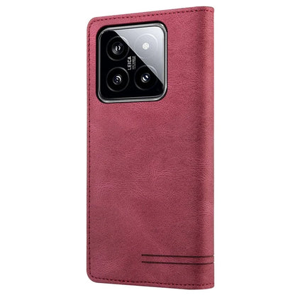 GQ.UTROBE 008 Series For Xiaomi 14 Case RFID Blocking PU Leather + TPU Flip Cover