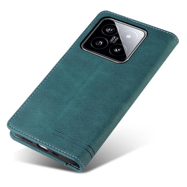 GQ.UTROBE 008 Series For Xiaomi 14 Case RFID Blocking PU Leather + TPU Flip Cover
