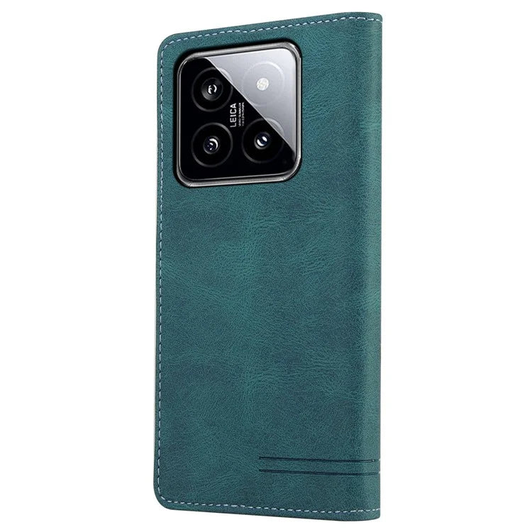 GQ.UTROBE 008 Series For Xiaomi 14 Case RFID Blocking PU Leather + TPU Flip Cover