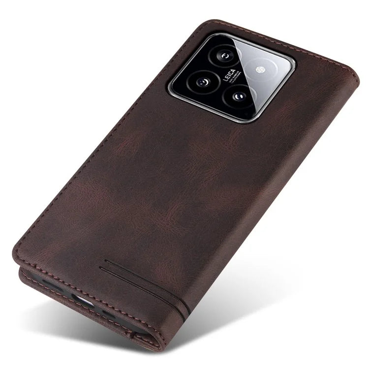 GQ.UTROBE 008 Series For Xiaomi 14 Case RFID Blocking PU Leather + TPU Flip Cover
