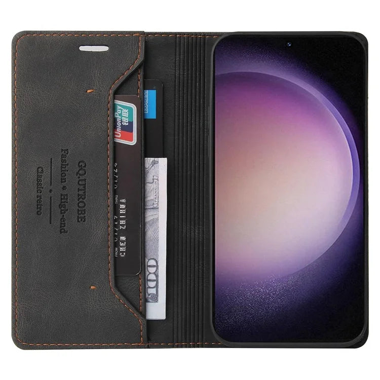 GQ.UTROBE 008 Series For Samsung Galaxy S24+ Case RFID Blocking PU Leather + TPU Skin-touch Cover