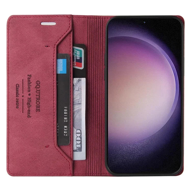 GQ.UTROBE 008 Series For Samsung Galaxy S24+ Case RFID Blocking PU Leather + TPU Skin-touch Cover