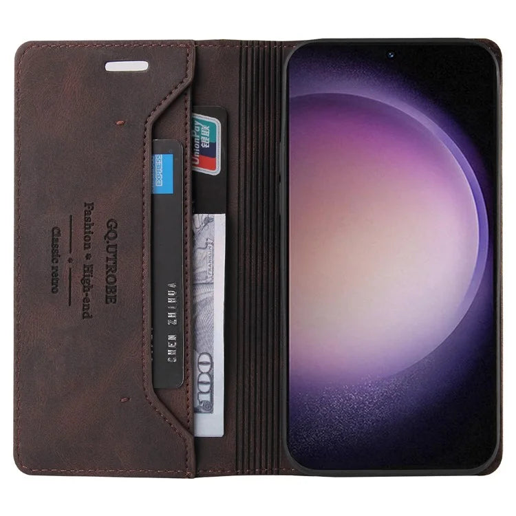 GQ.UTROBE 008 Series For Samsung Galaxy S24+ Case RFID Blocking PU Leather + TPU Skin-touch Cover