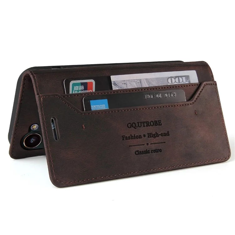 GQ.UTROBE 008 Series For Samsung Galaxy S24+ Case RFID Blocking PU Leather + TPU Skin-touch Cover