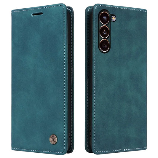 006 Series For Samsung Galaxy S24 Case Stand Leather Cover with Suction Cups Closure