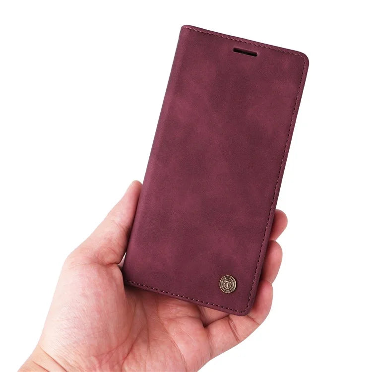 006 Series For Samsung Galaxy S24 Ultra Case PU Leather Folding Stand Cover with Suction Cups Closure