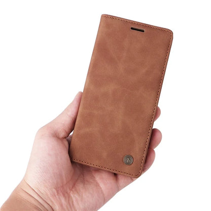 006 Series For Samsung Galaxy S24 Ultra Case PU Leather Folding Stand Cover with Suction Cups Closure