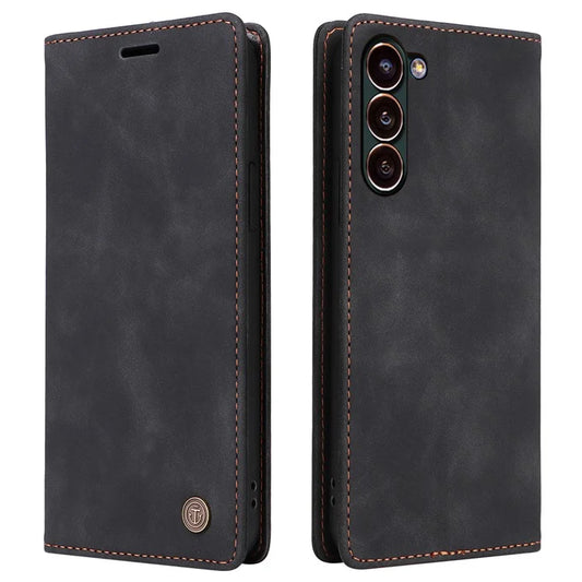 006 Series For Samsung Galaxy S24+ Case Phone Wallet PU Leather Cover with Suction Cups Closure