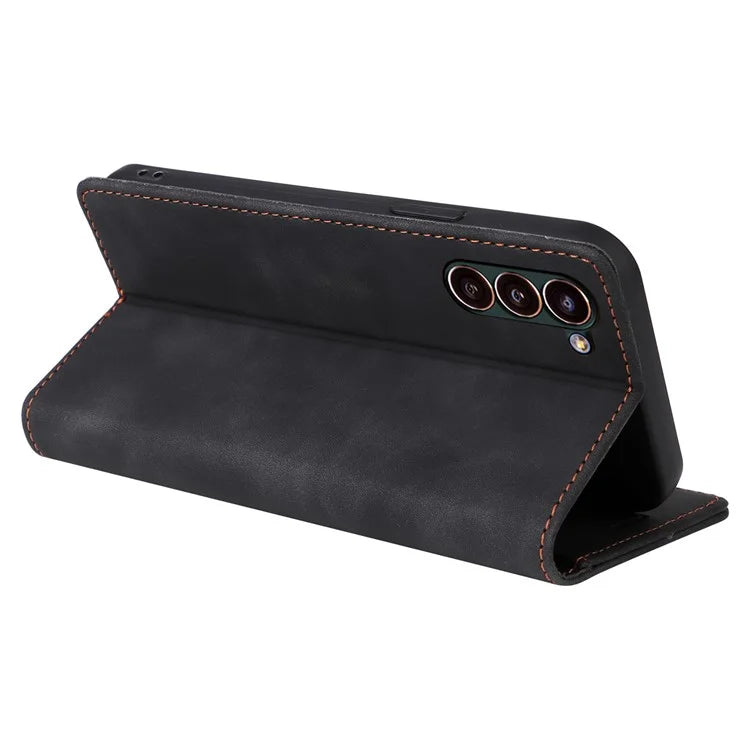006 Series For Samsung Galaxy S24+ Case Phone Wallet PU Leather Cover with Suction Cups Closure