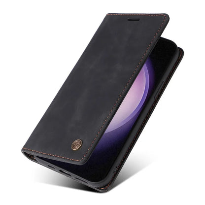 006 Series For Samsung Galaxy S24+ Case Phone Wallet PU Leather Cover with Suction Cups Closure