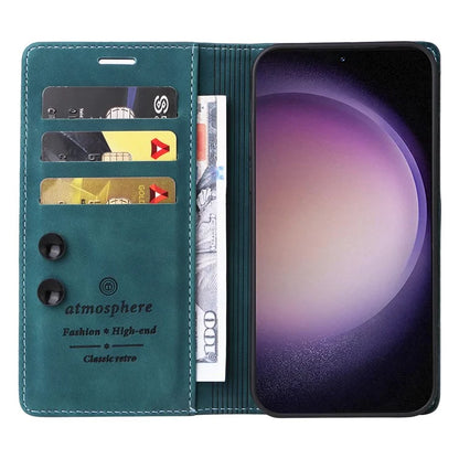 006 Series For Samsung Galaxy S24+ Case Phone Wallet PU Leather Cover with Suction Cups Closure