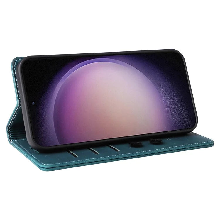 006 Series For Samsung Galaxy S24+ Case Phone Wallet PU Leather Cover with Suction Cups Closure