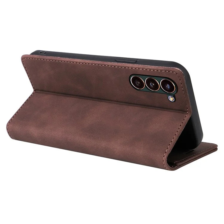 006 Series For Samsung Galaxy S24+ Case Phone Wallet PU Leather Cover with Suction Cups Closure