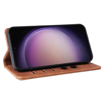 006 Series For Samsung Galaxy S24+ Case Phone Wallet PU Leather Cover with Suction Cups Closure