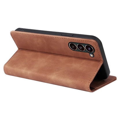 006 Series For Samsung Galaxy S24+ Case Phone Wallet PU Leather Cover with Suction Cups Closure