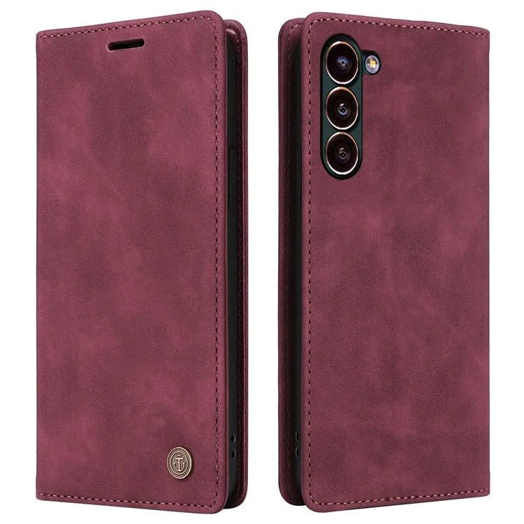 006 Series For Samsung Galaxy S24+ Case Phone Wallet PU Leather Cover with Suction Cups Closure