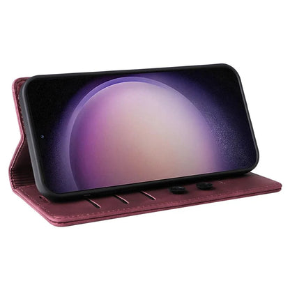 006 Series For Samsung Galaxy S24+ Case Phone Wallet PU Leather Cover with Suction Cups Closure