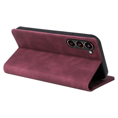 006 Series For Samsung Galaxy S24+ Case Phone Wallet PU Leather Cover with Suction Cups Closure