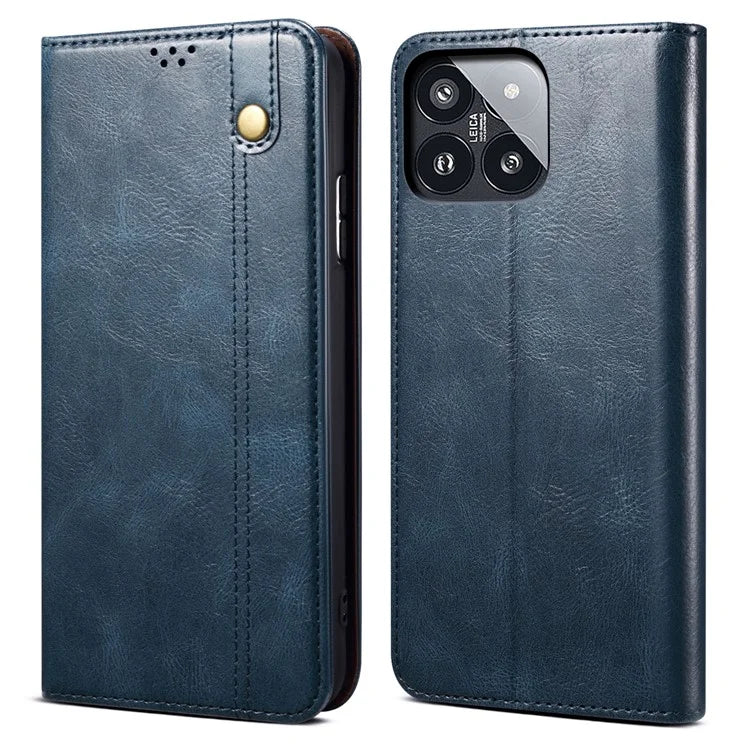 For Xiaomi 14 Pro PU Leather Crazy Horse Phone Case Stand Wallet Mobile Phone Cover
