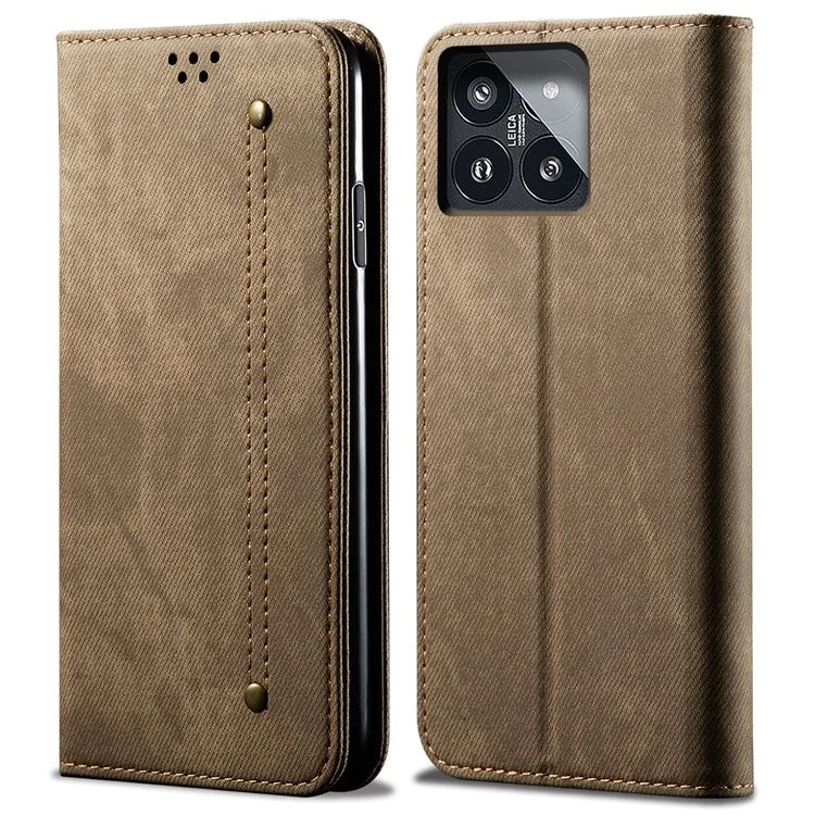 For Xiaomi 14 Case PU Leather Shell Flip Stand Wallet Cell Phone Cover
