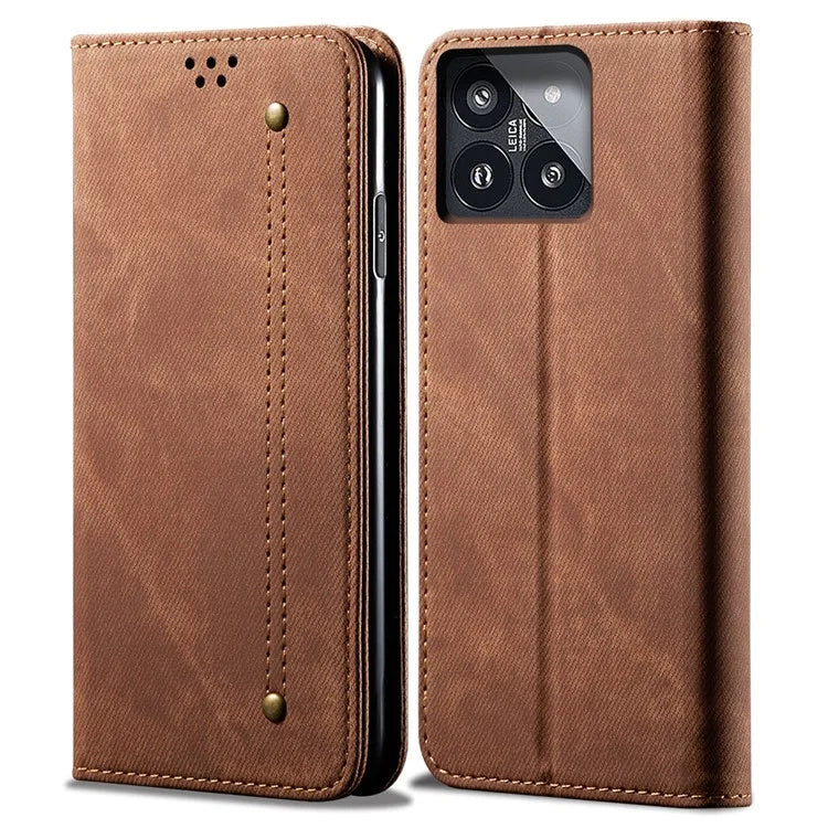 For Xiaomi 14 Pro PU Leather Shell Flip Phone Case Stand Wallet Cell Phone Cover