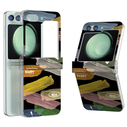 For Samsung Galaxy Z Flip5 5G Case Pattern Printing PC Phone Cover with Hinge Protection