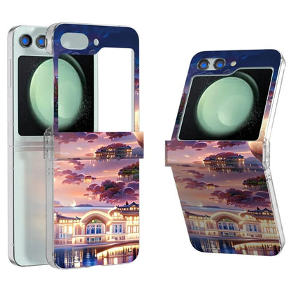 For Samsung Galaxy Z Flip5 5G Case Pattern Printing PC Phone Cover with Hinge Protection