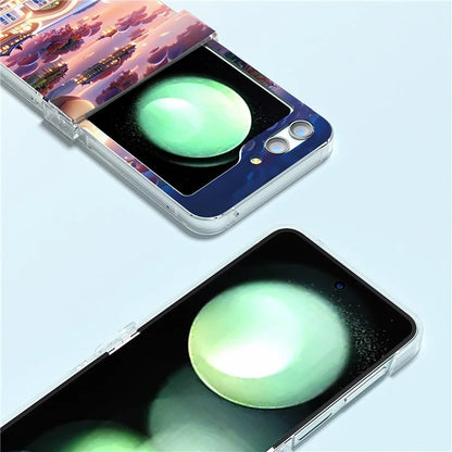 For Samsung Galaxy Z Flip5 5G Case Pattern Printing PC Phone Cover with Hinge Protection