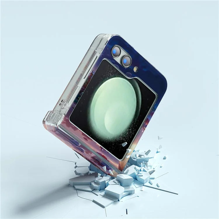 For Samsung Galaxy Z Flip5 5G Case Pattern Printing PC Phone Cover with Hinge Protection
