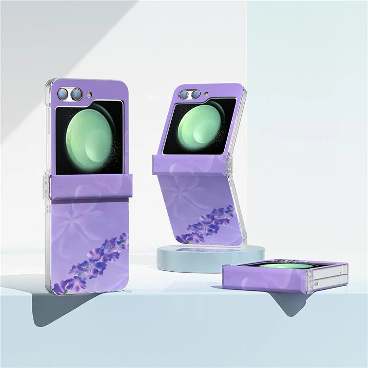 For Samsung Galaxy Z Flip5 5G Case Pattern Printing PC Phone Cover with Hinge Protection