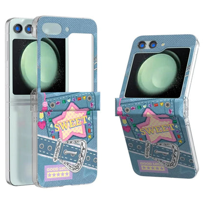 For Samsung Galaxy Z Flip5 5G Case Pattern Printing PC Phone Cover with Hinge Protection