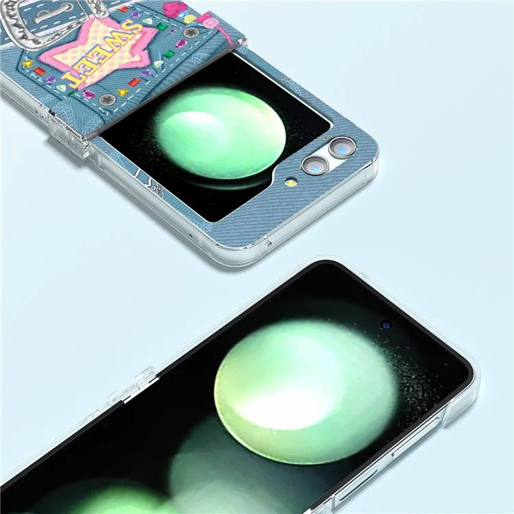 For Samsung Galaxy Z Flip5 5G Case Pattern Printing PC Phone Cover with Hinge Protection