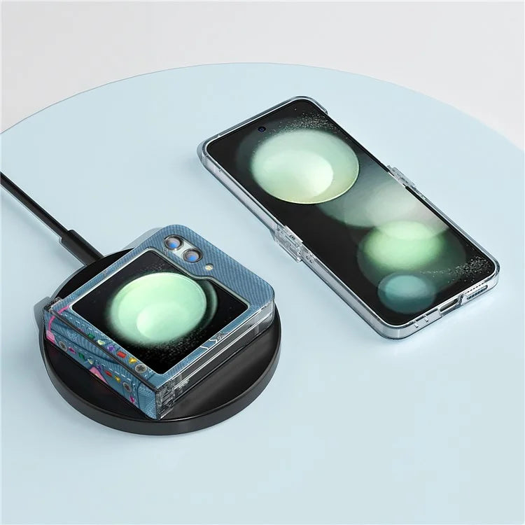 For Samsung Galaxy Z Flip5 5G Case Pattern Printing PC Phone Cover with Hinge Protection