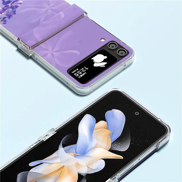 For Samsung Galaxy Z Flip4 5G PC Case Hinge Protection Pattern Printing Phone Cover