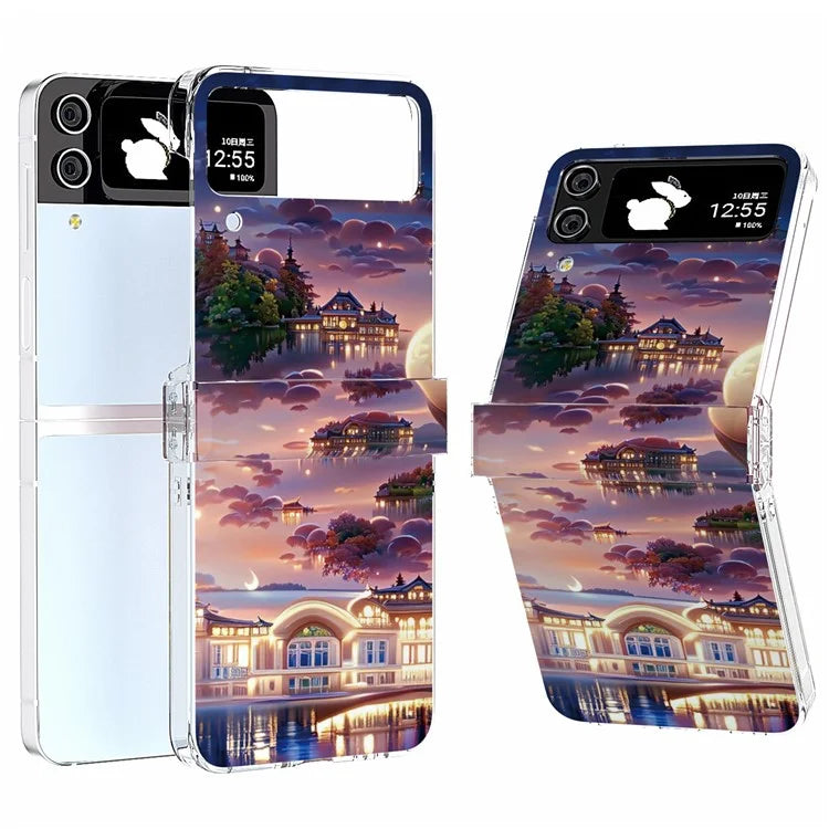 For Samsung Galaxy Z Flip4 5G PC Case Hinge Protection Pattern Printing Phone Cover