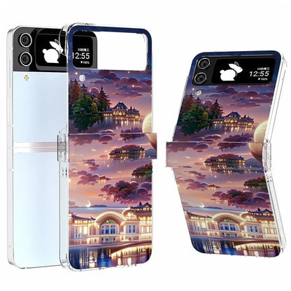 For Samsung Galaxy Z Flip4 5G PC Case Hinge Protection Pattern Printing Phone Cover