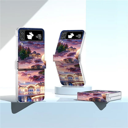 For Samsung Galaxy Z Flip4 5G PC Case Hinge Protection Pattern Printing Phone Cover