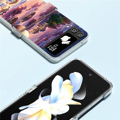 For Samsung Galaxy Z Flip4 5G PC Case Hinge Protection Pattern Printing Phone Cover