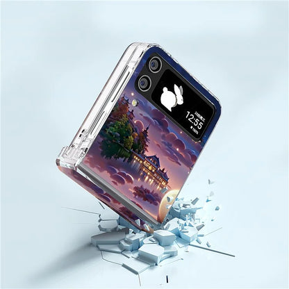 For Samsung Galaxy Z Flip4 5G PC Case Hinge Protection Pattern Printing Phone Cover