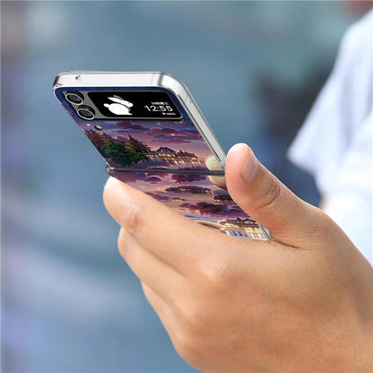 For Samsung Galaxy Z Flip4 5G PC Case Hinge Protection Pattern Printing Phone Cover