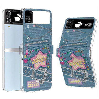 For Samsung Galaxy Z Flip4 5G PC Case Hinge Protection Pattern Printing Phone Cover