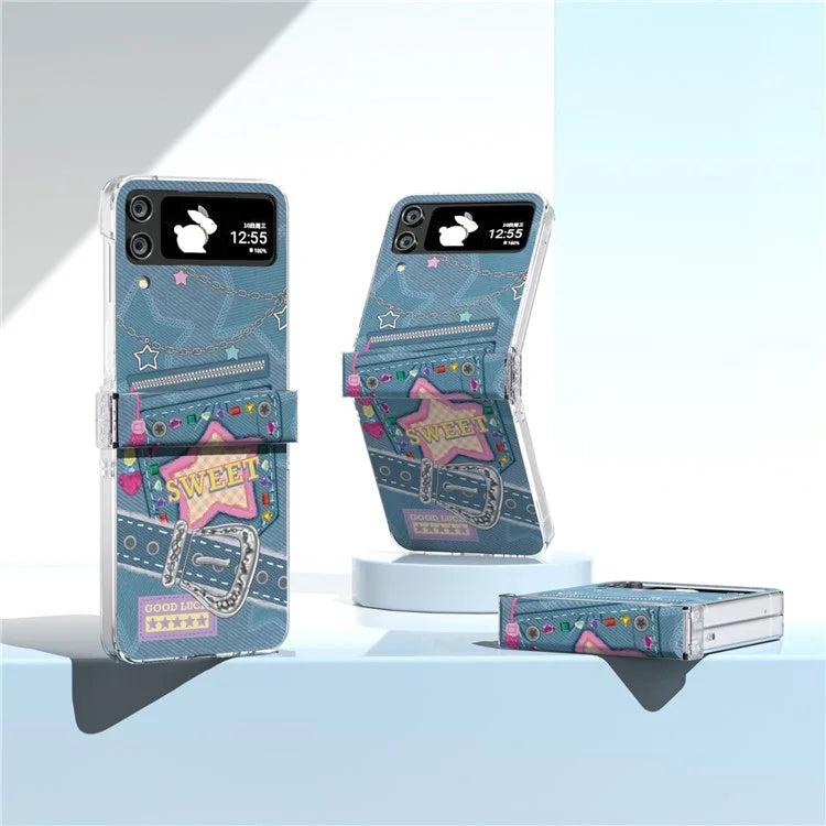For Samsung Galaxy Z Flip4 5G PC Case Hinge Protection Pattern Printing Phone Cover