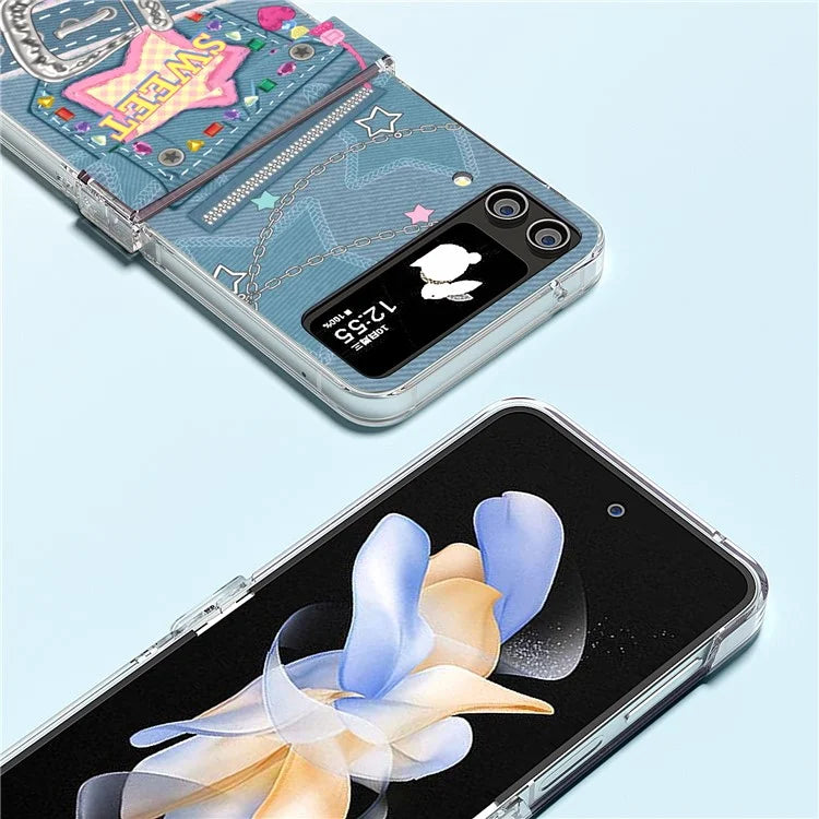 For Samsung Galaxy Z Flip4 5G PC Case Hinge Protection Pattern Printing Phone Cover