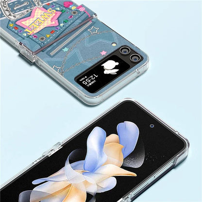 For Samsung Galaxy Z Flip4 5G PC Case Hinge Protection Pattern Printing Phone Cover