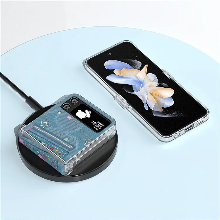 For Samsung Galaxy Z Flip4 5G PC Case Hinge Protection Pattern Printing Phone Cover