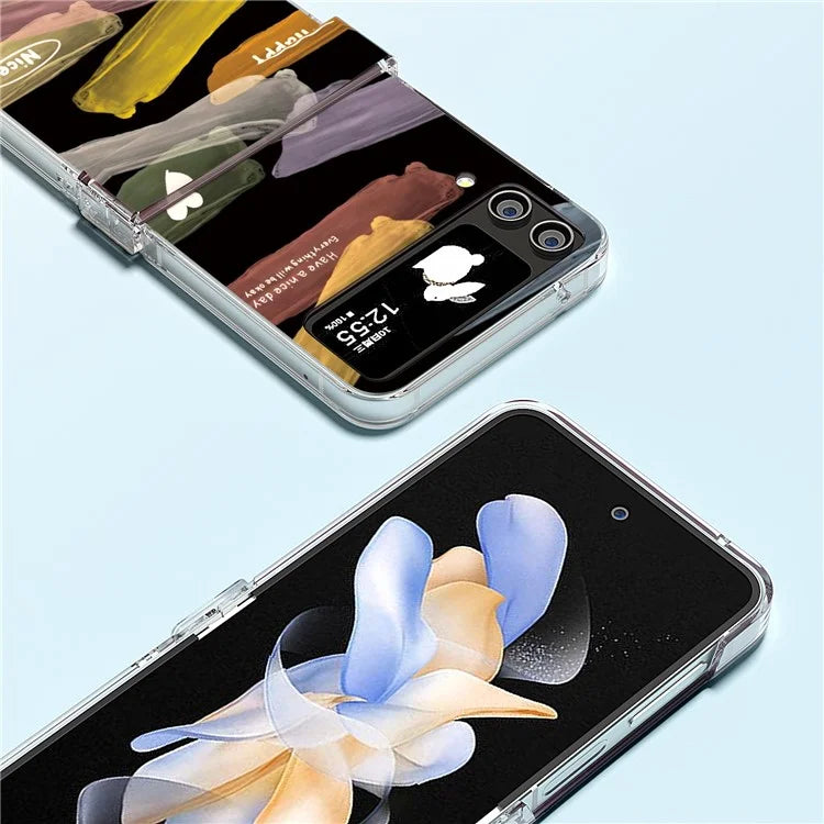 For Samsung Galaxy Z Flip4 5G PC Case Hinge Protection Pattern Printing Phone Cover