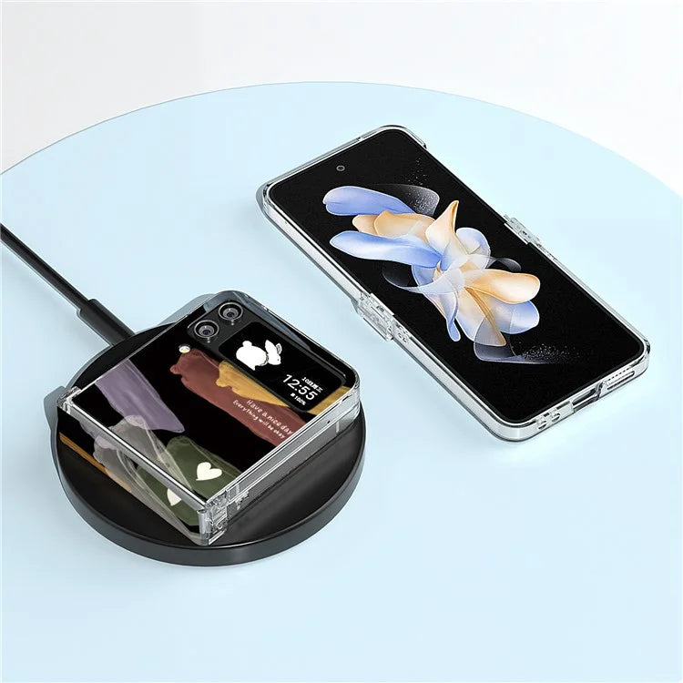 For Samsung Galaxy Z Flip4 5G PC Case Hinge Protection Pattern Printing Phone Cover