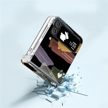 For Samsung Galaxy Z Flip4 5G PC Case Hinge Protection Pattern Printing Phone Cover