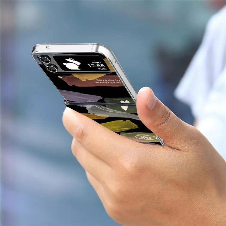For Samsung Galaxy Z Flip4 5G PC Case Hinge Protection Pattern Printing Phone Cover