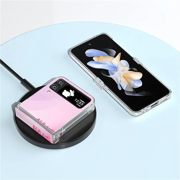 For Samsung Galaxy Z Flip4 5G PC Case Hinge Protection Pattern Printing Phone Cover